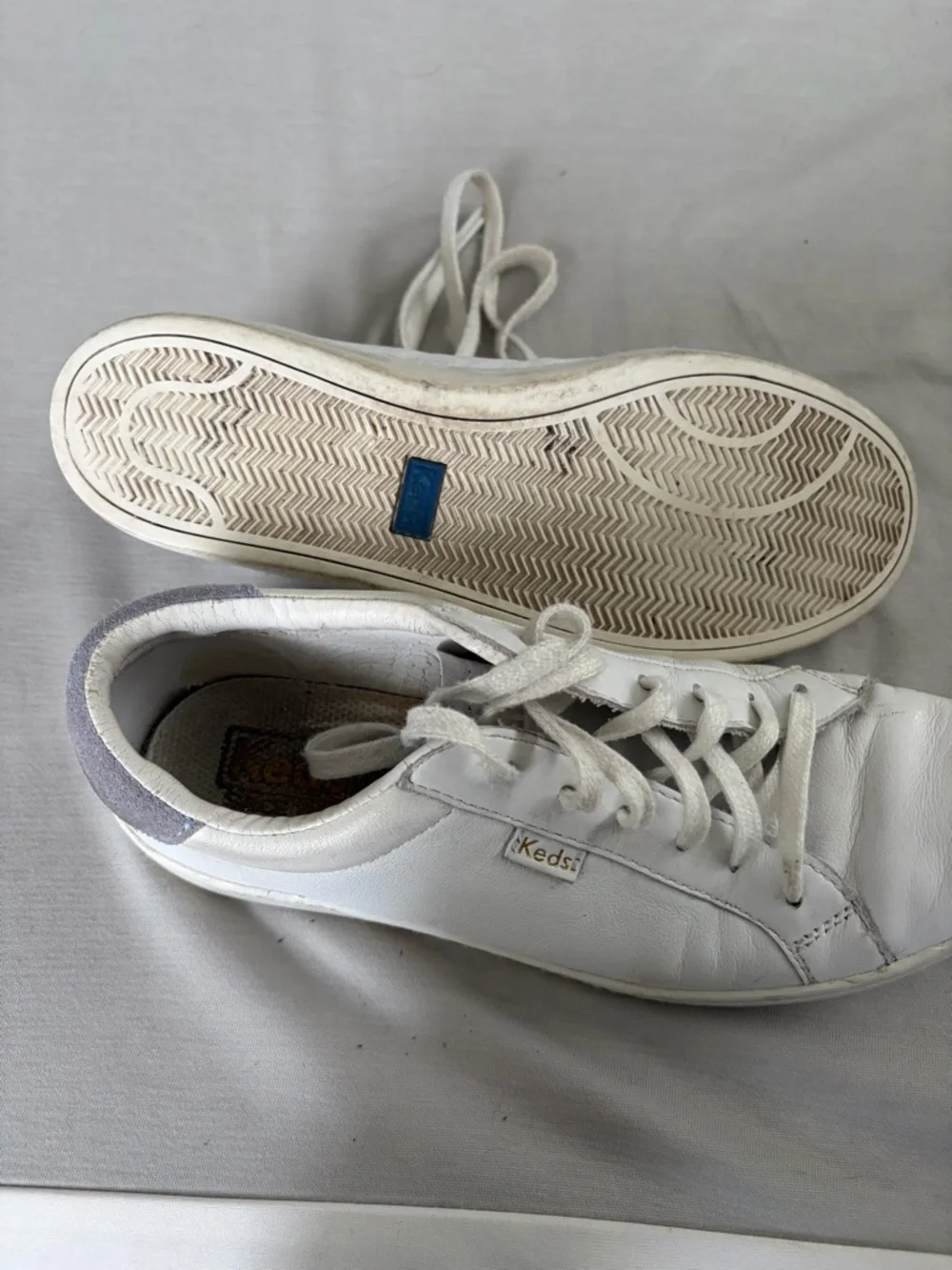 Keds White Leather Low-Top Sneakers - Picture 3 of 4